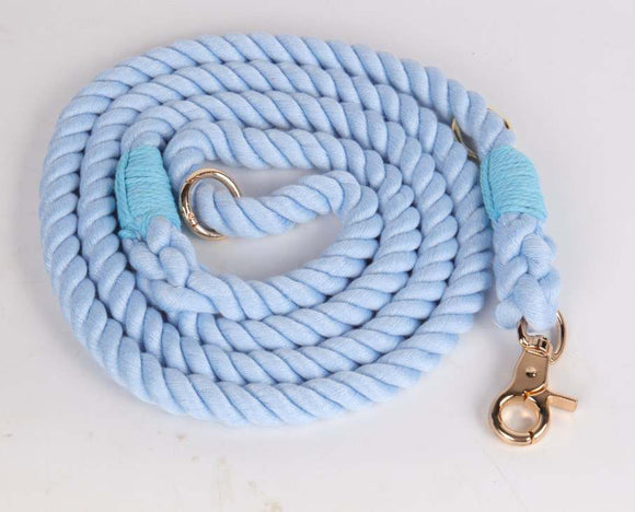 Pastel Blue Rope Lead - FasHUN Hounds